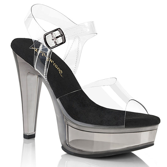 MARTINI-508 Fabulicious Clear-Black/Smoke Tinted Shoes (Sexy Shoes)