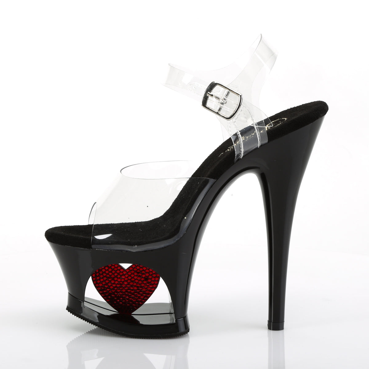 MOON-708HRS Pleaser Clear/Black-Red Platform Shoes (Sexy Shoes)