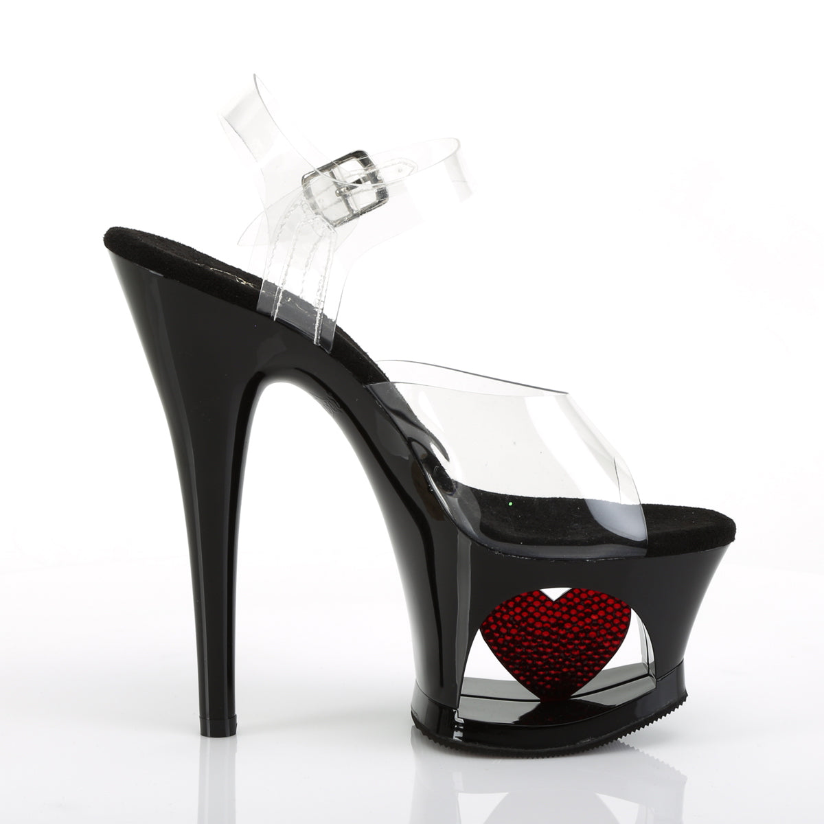 MOON-708HRS Pleaser Clear/Black-Red Platform Shoes (Sexy Shoes)