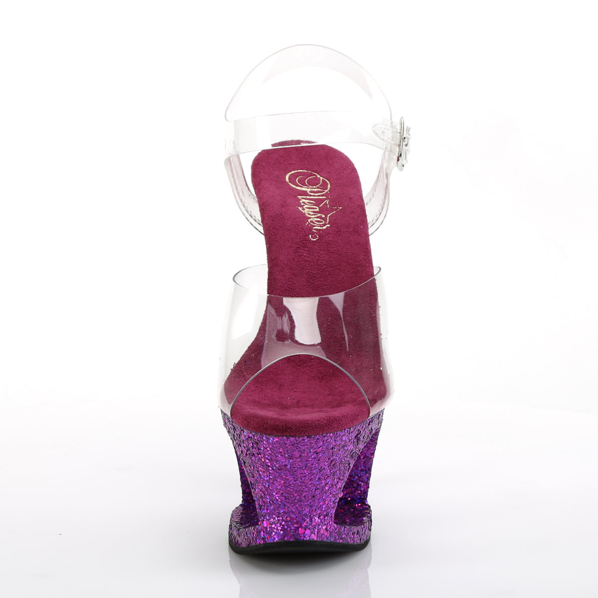 MOON-708LG Pleaser Clear/Purple Multi Glitter Platform Shoes (Sexy Shoes)