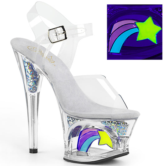 MOON-708RSS Strippers Heels Pleaser Platforms (Exotic Dancing) Clr/Clr