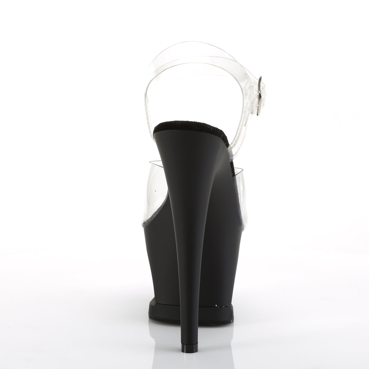 MOON-708SK Pleaser Clear/Black Matte-Pewter Platform Shoes (Sexy Shoes)