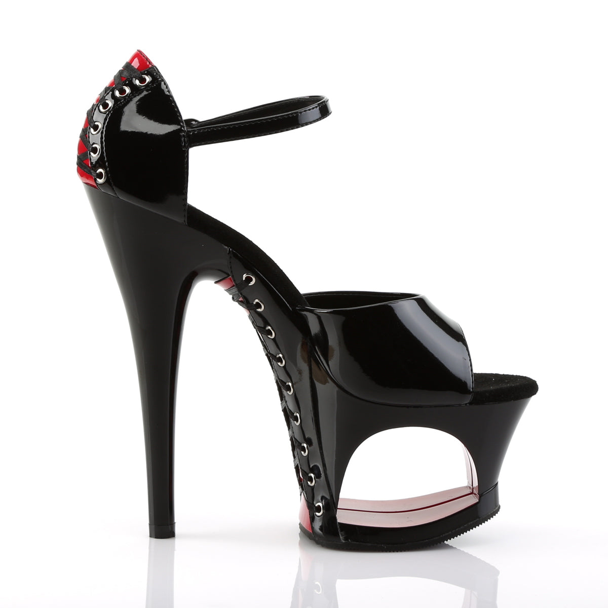 MOON-760FH Pleaser Black-Red Patent/Black Platform Shoes (Sexy Shoes)