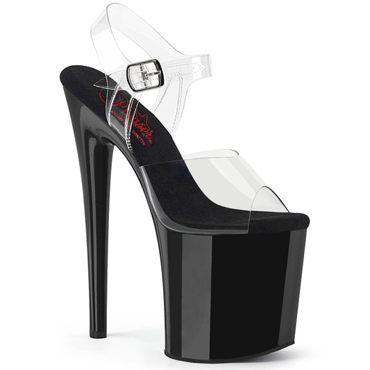 NAUGHTY-808 Strippers Heels Pleaser Platforms (Exotic Dancing) Clr/Blk