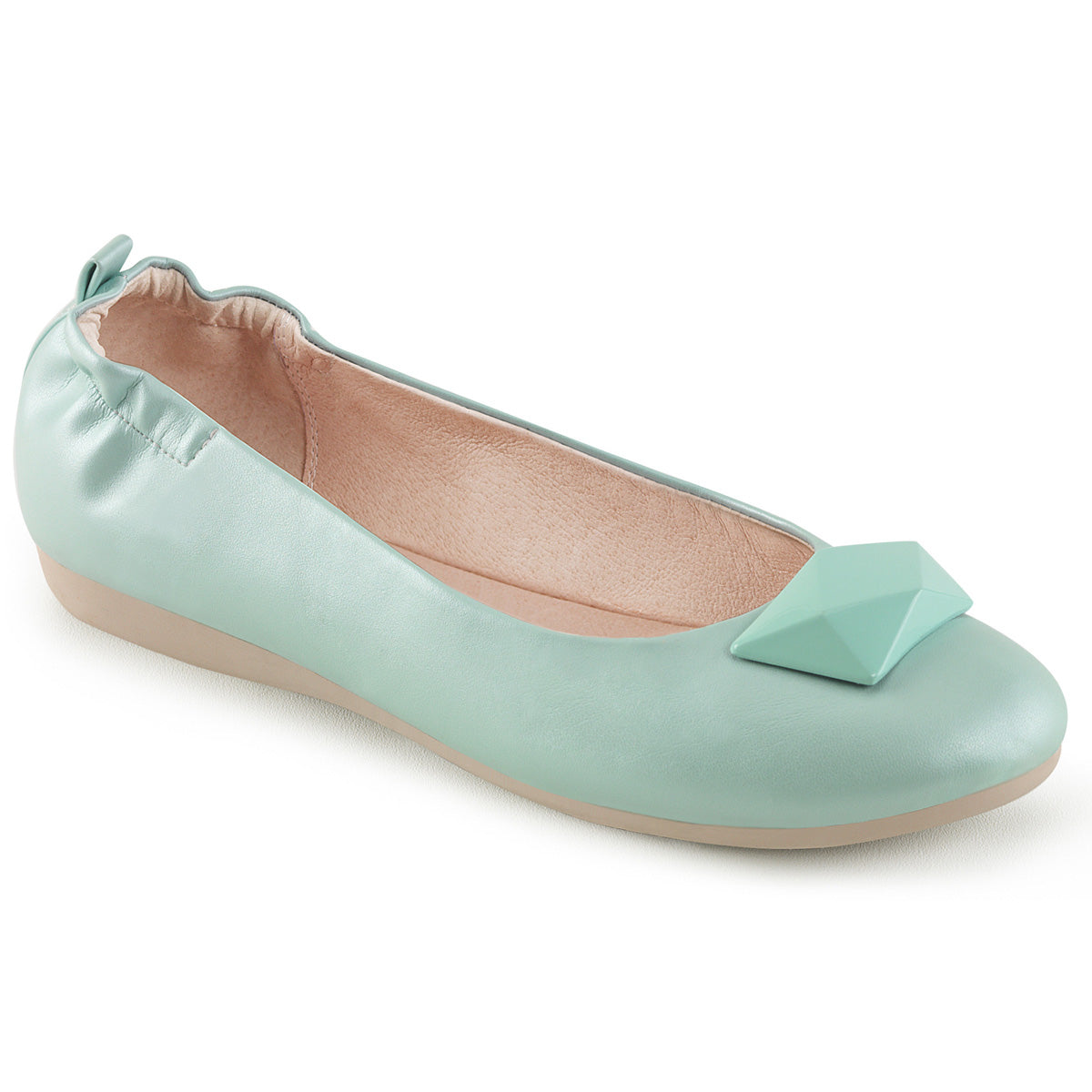 OLIVE-08 Retro Glamour Pin Up Couture Single Soles Aqua Faux Leather