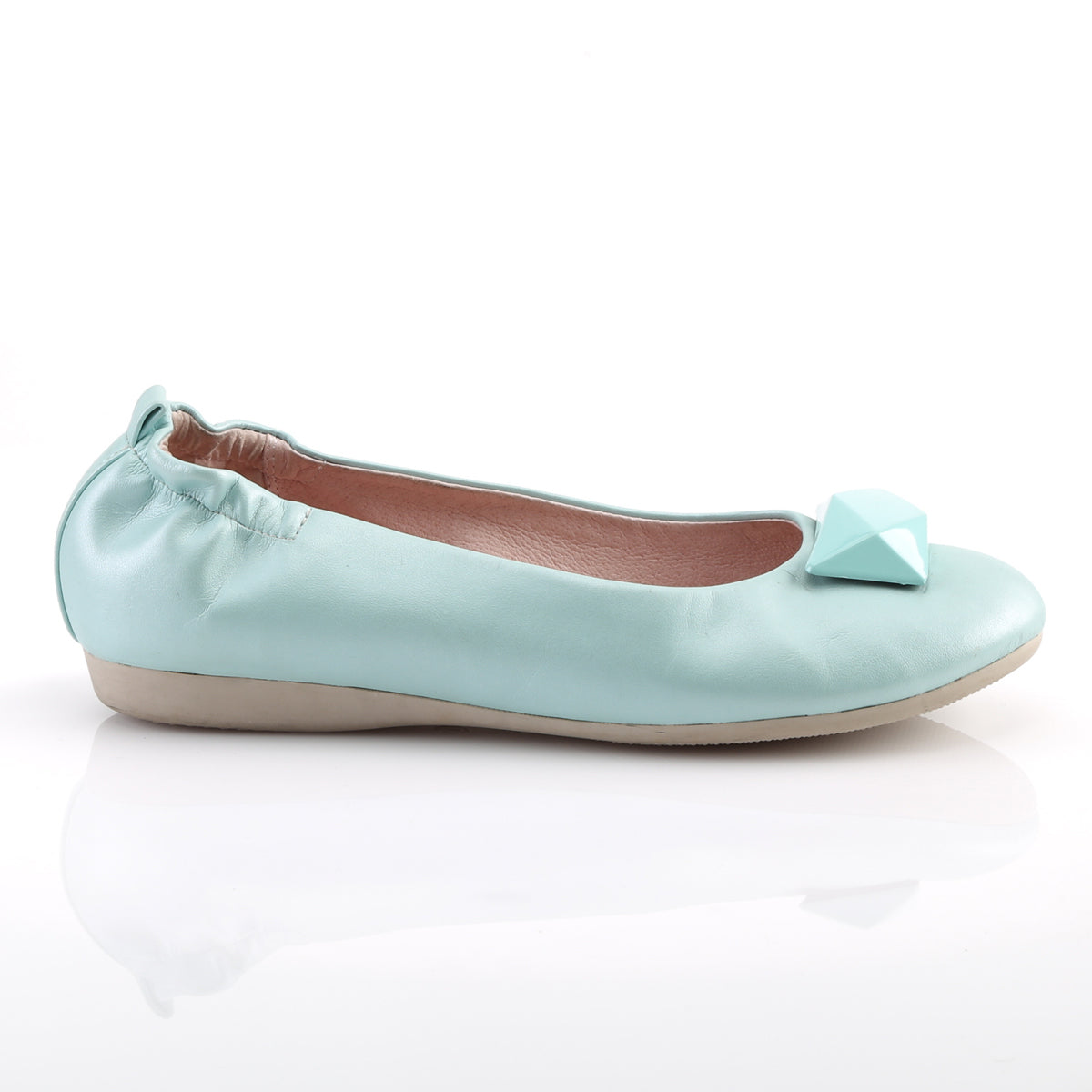 OLIVE-08 Pin Up Couture Aqua Faux Leather Single Soles (Retro Glamour Shoes)