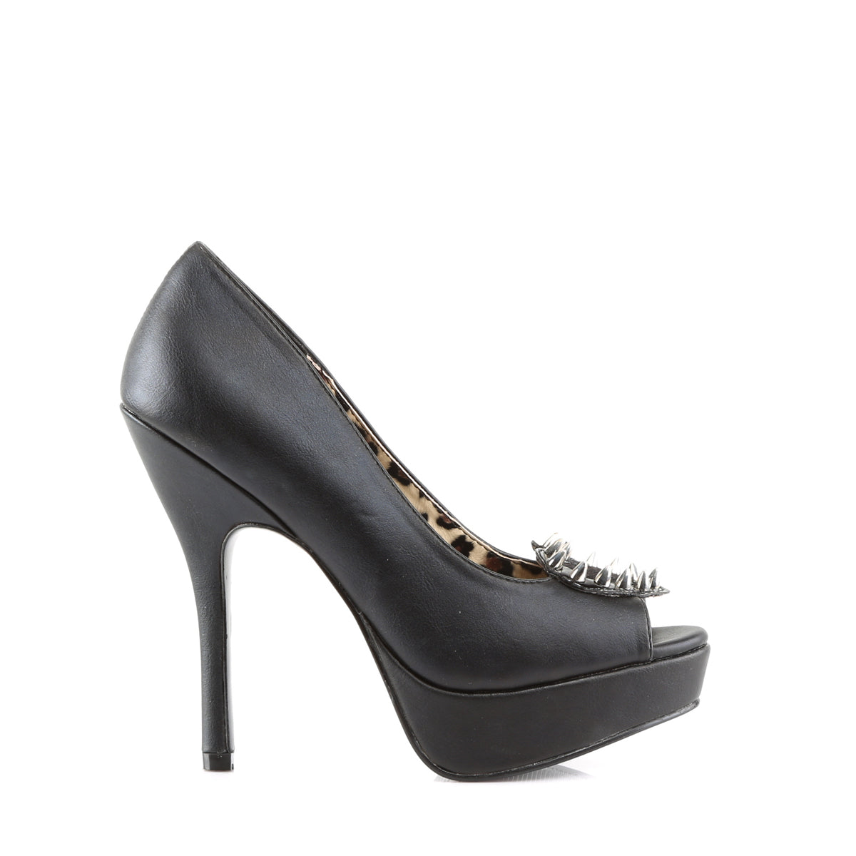 PIXIE-17 Demonia Black Vegan Leather -Pony Faux Fur Women's Heels & Platform Shoes (Alternative Footwear)