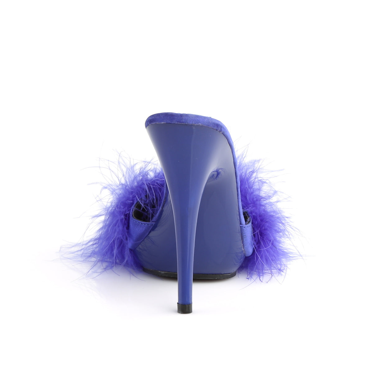 POISE-501F Fabulicious Blue Satin-Marabou Fur/Blue Shoes (Sexy Shoes)