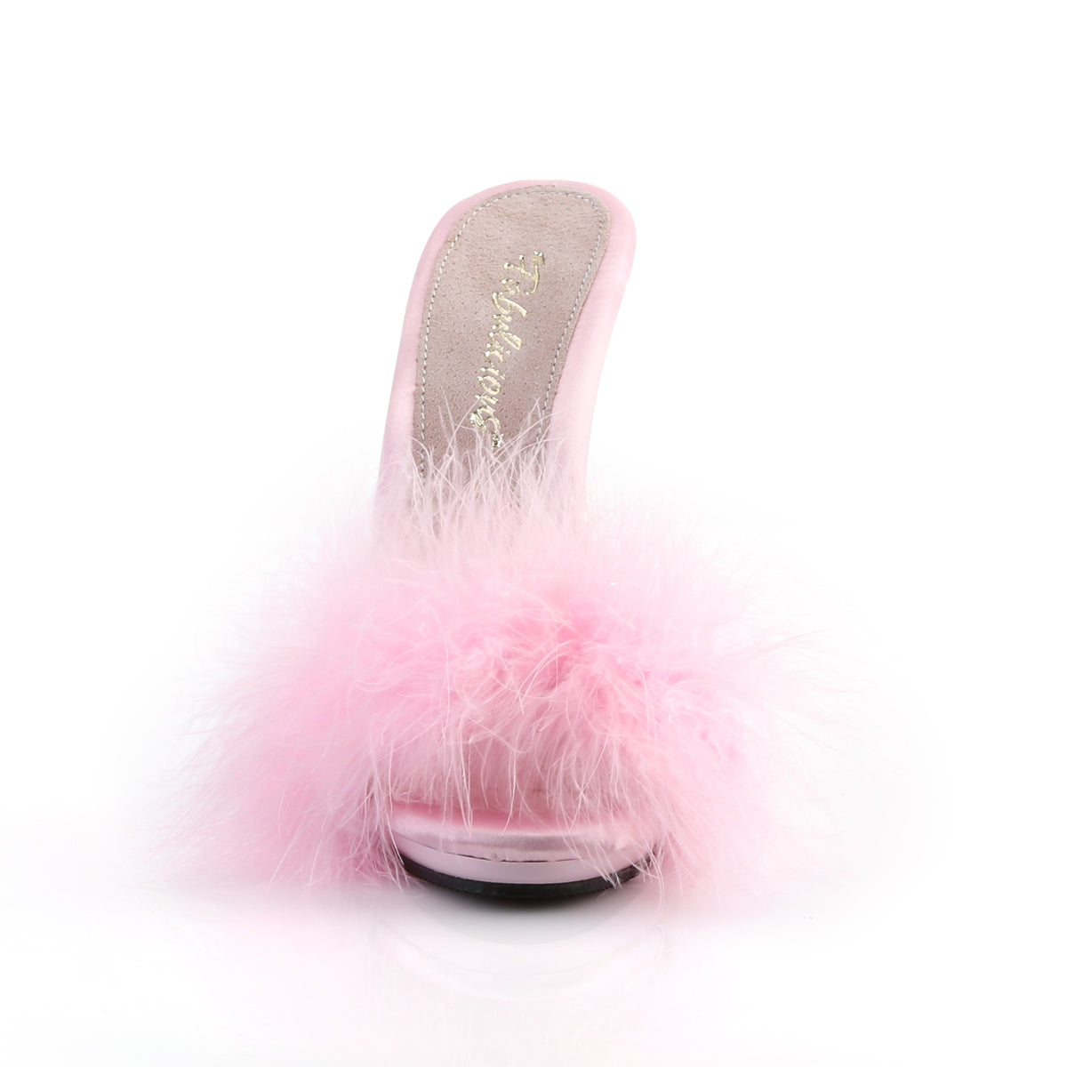 POISE-501F Fabulicious B Pink Satin-Marabou Fur/B Pink Shoes (Sexy Shoes)