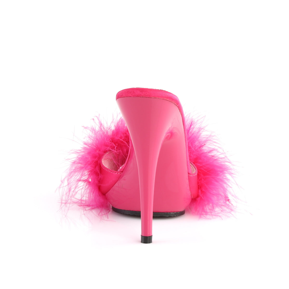 POISE-501F Fabulicious H Pink Satin-Marabou Fur/H Pink Shoes (Sexy Shoes)