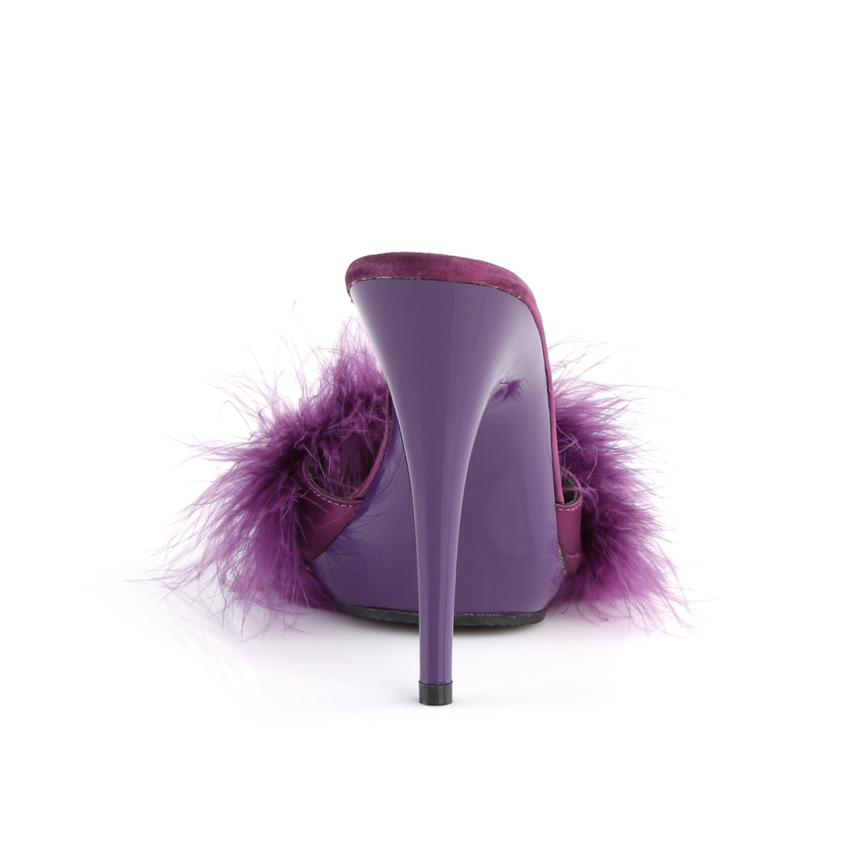 POISE-501F Fabulicious Purple Satin-Marabou Fur/Purple Shoes (Sexy Shoes)