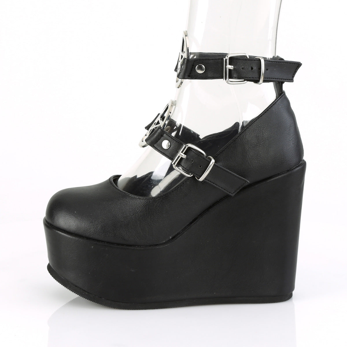 POISON-99-1 Demonia Black Vegan Leather Women's Heels & Platform Shoes (Alternative Footwear)