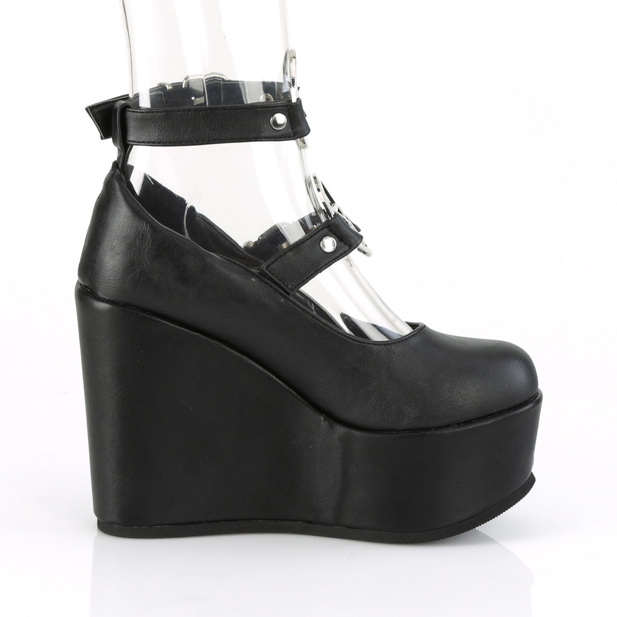 POISON-99-1 Demonia Black Vegan Leather Women's Heels & Platform Shoes (Alternative Footwear)