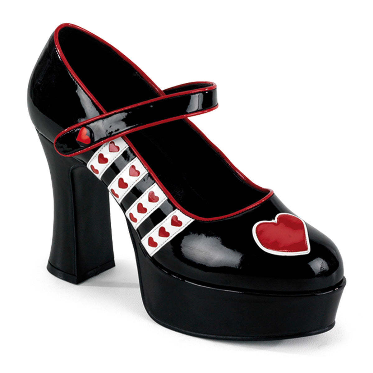 QUEEN-55 Fancy Dress Costume Funtasma Women's Shoes Blk-Wht-Red Pat