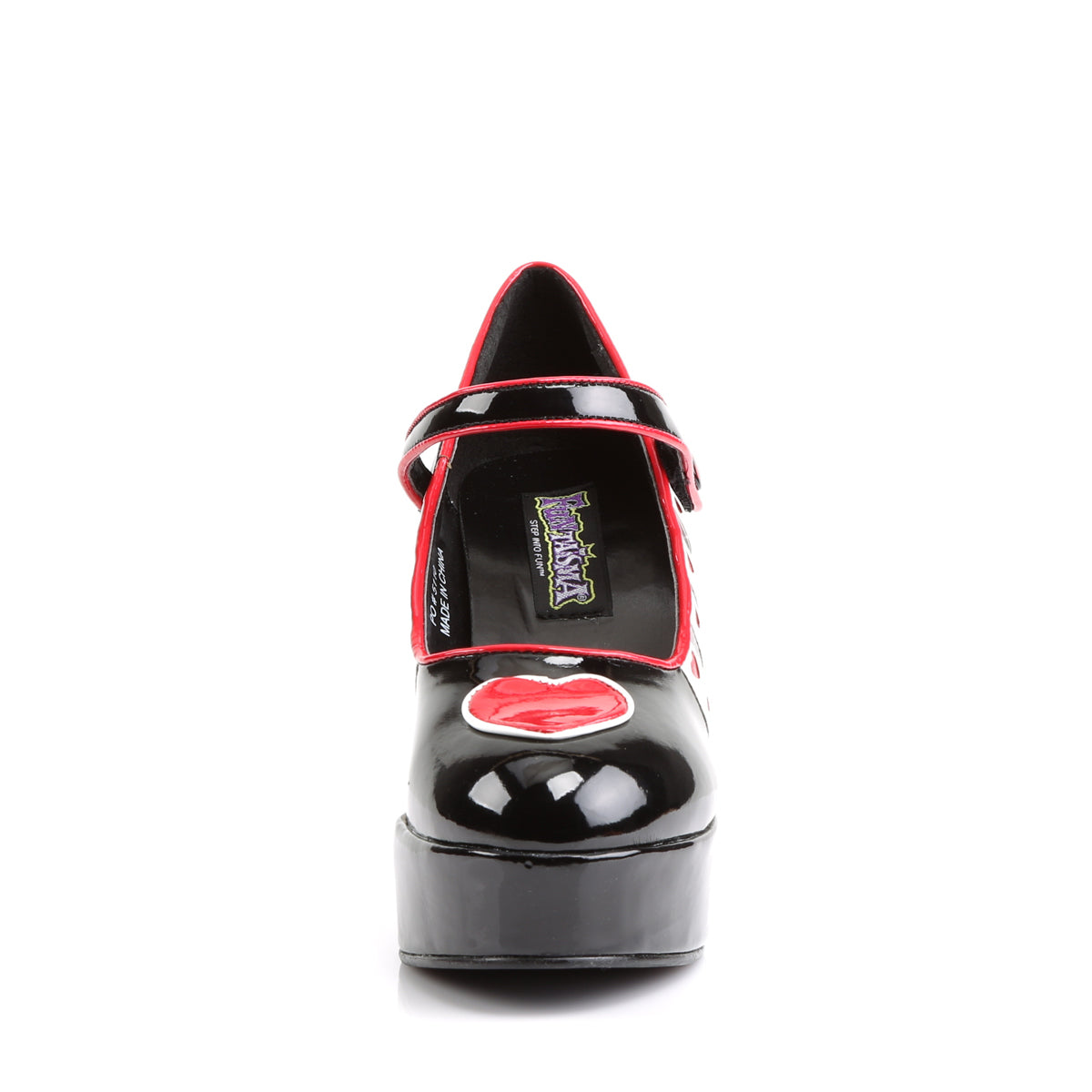 QUEEN-55 Funtasma Black-White-Red Patent Women's Shoes (Fancy Dress Costume Shoes)