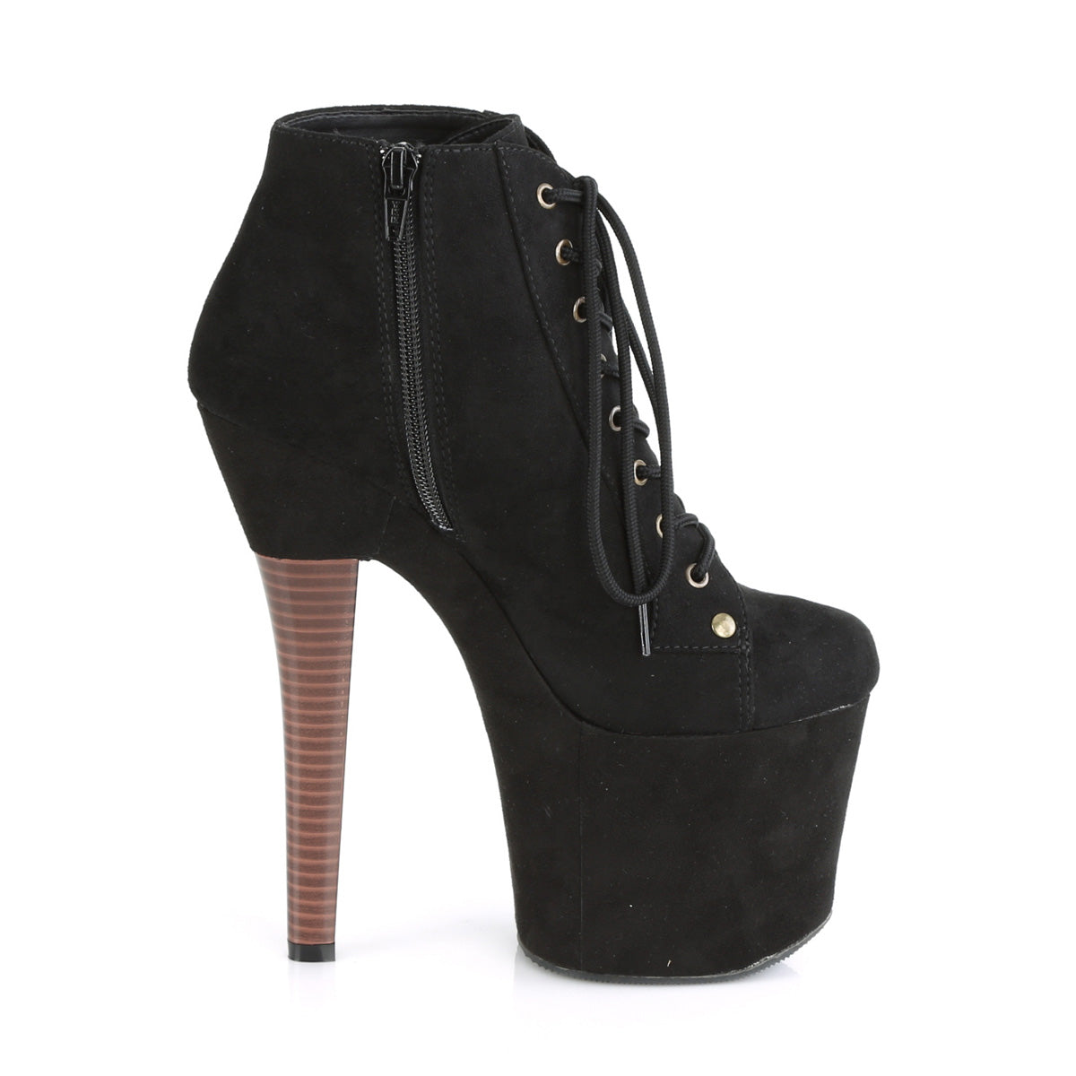 RADIANT-1005 Pleaser Black Faux Suede/Black Faux Suede Platform Shoes (Sexy Ankle Boots)