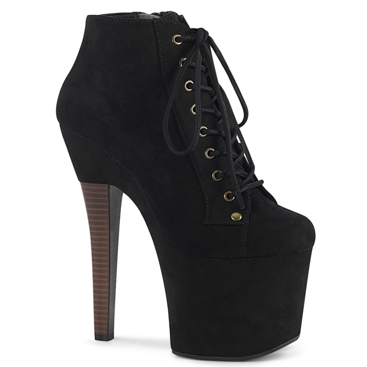 RADIANT-1005 Strippers Heels Pleaser Platforms (Exotic Dancing) Blk Faux Suede/Blk Faux Suede