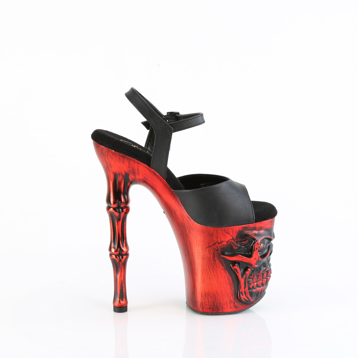 RAPTURE-809-LT Pleaser Black Faux Leather/Satin Red Chrome Platform Shoes (Sexy Shoes)