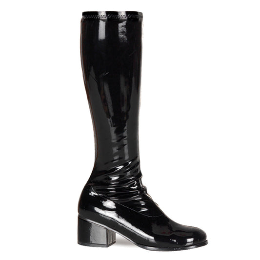 RETRO-300 Fancy Dress Costume Funtasma Women's Boots Blk Str Pat