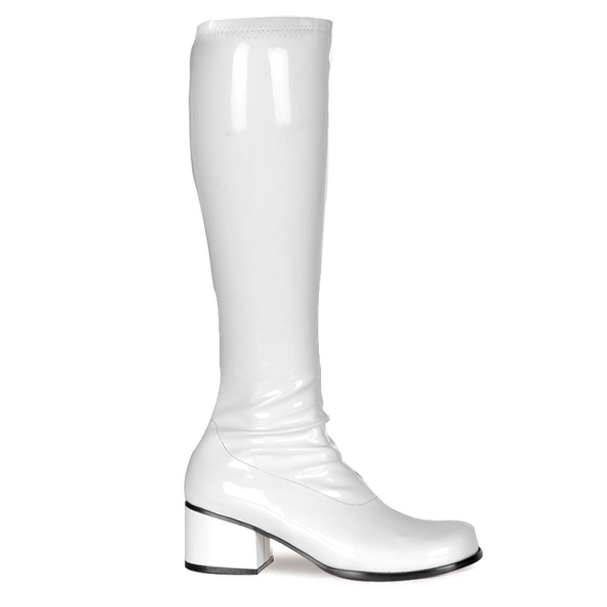 RETRO-300 Fancy Dress Costume Funtasma Women's Boots Wht Str Pat