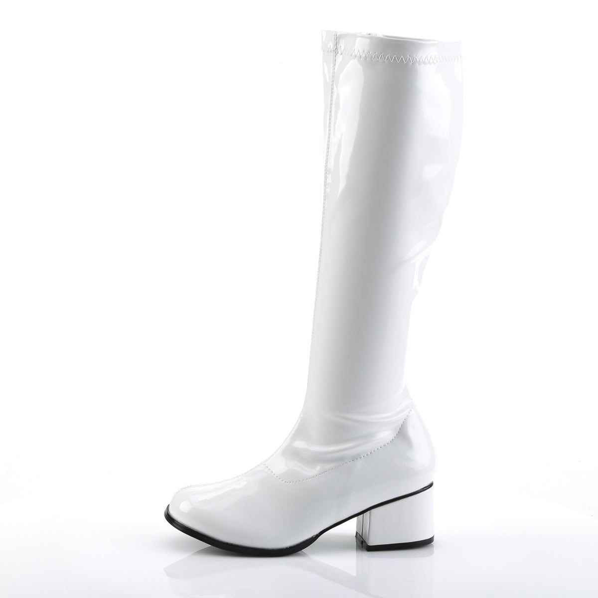 RETRO-300 Funtasma White Stretch Patent Women's Boots (Sexy Shoes)