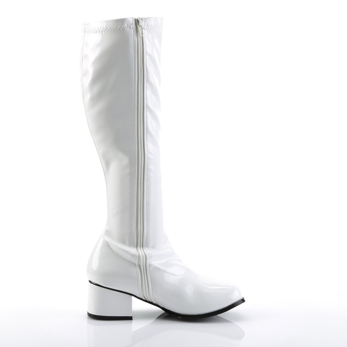 RETRO-300 Funtasma White Stretch Patent Women's Boots (Sexy Shoes)