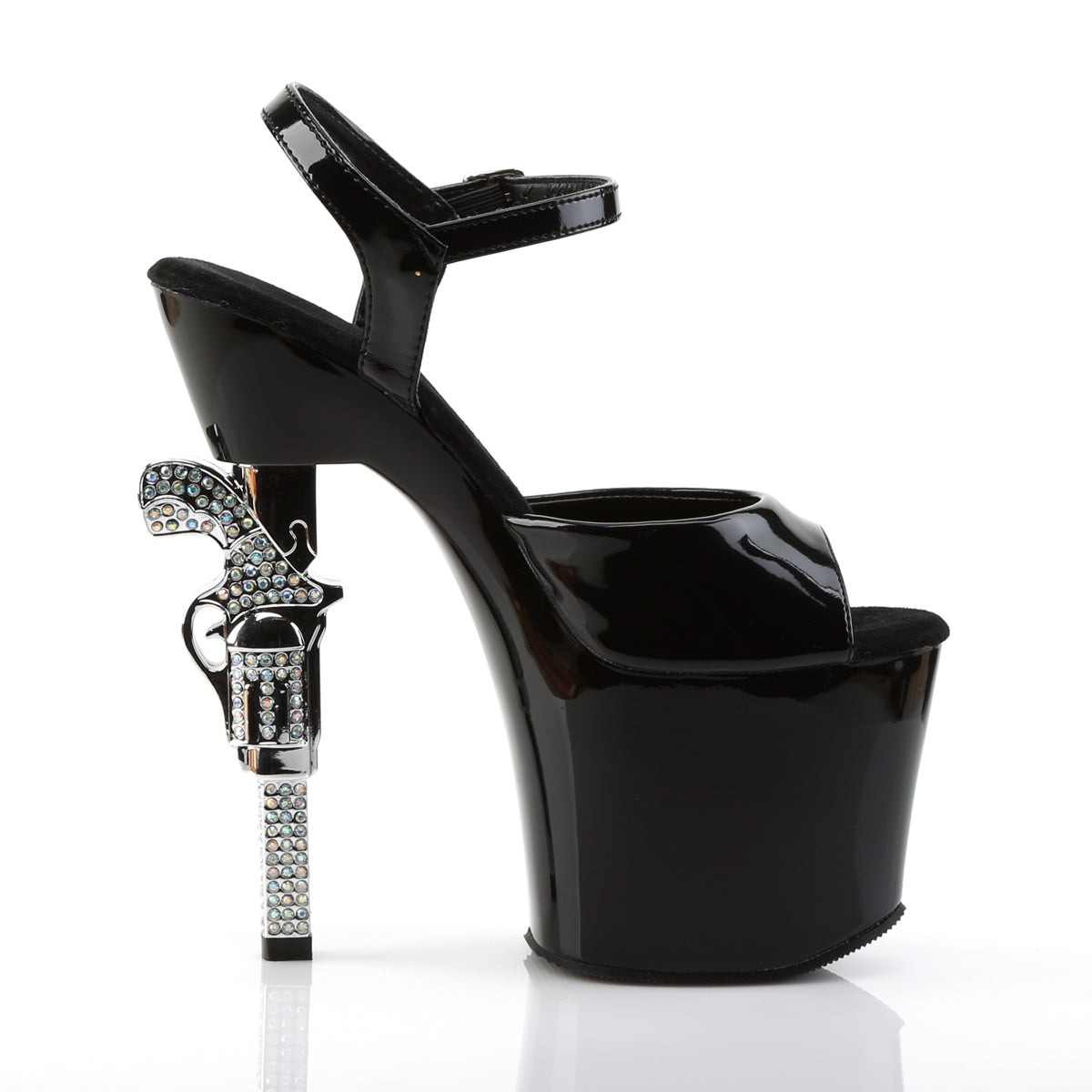 REVOLVER-709 Pleaser Black Platform Shoes (Sexy Shoes)