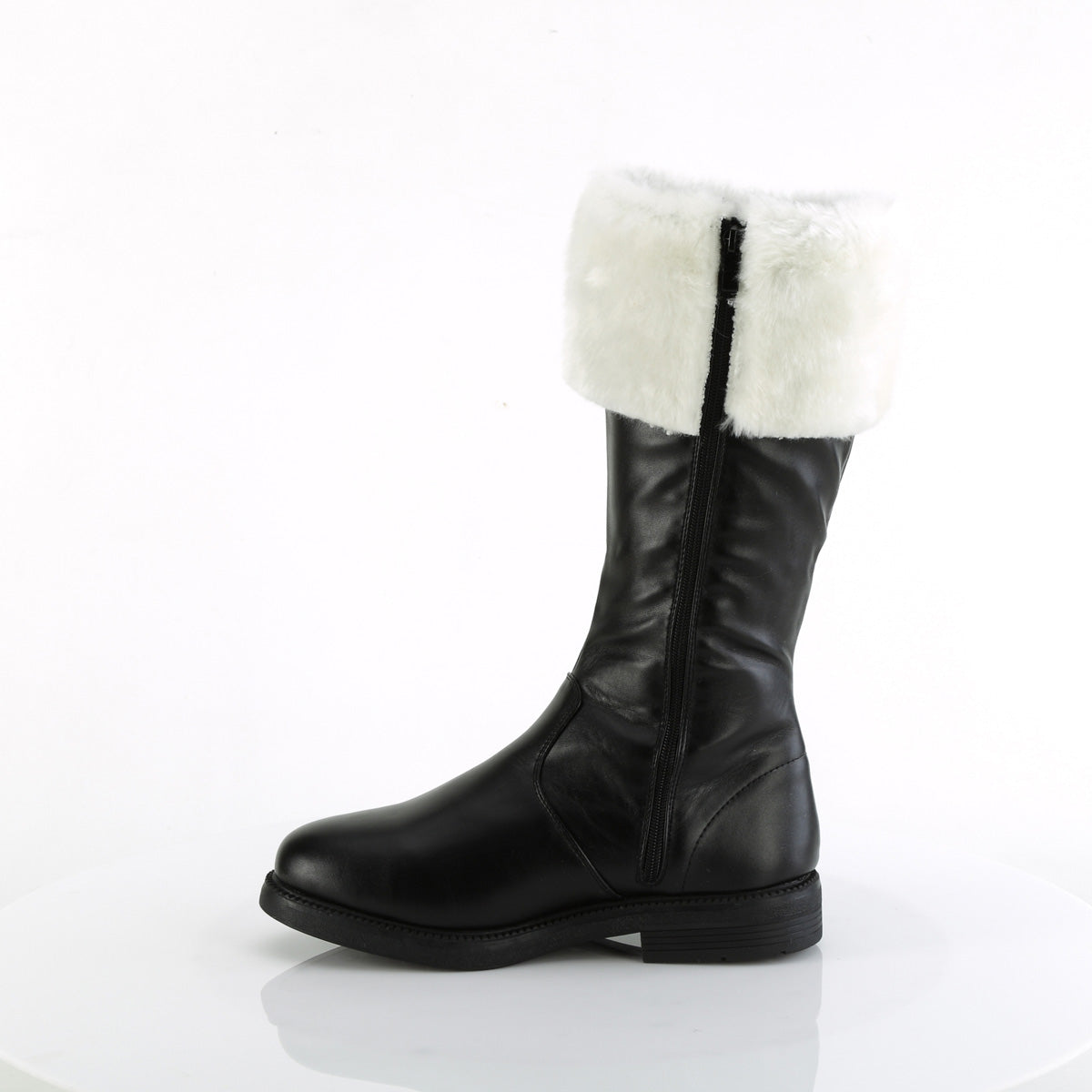 SANTA-100 Cosplay Funtasma Men's Boots Black Pu-White Faux Fur