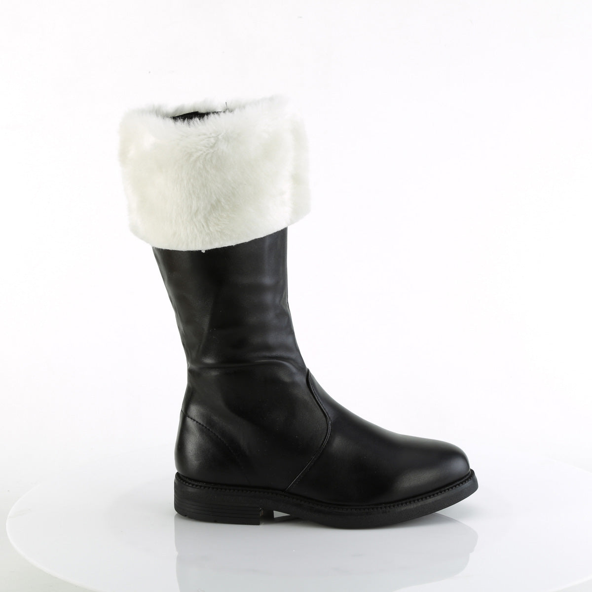 SANTA-100 Cosplay Funtasma Men's Boots Black Pu-White Faux Fur