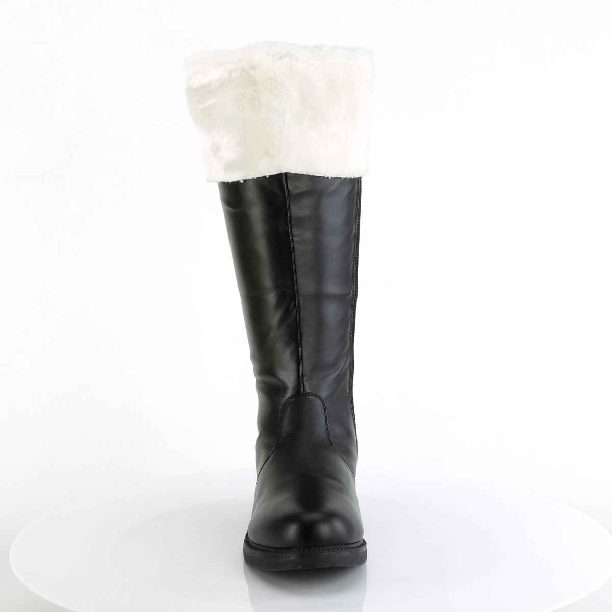 SANTA-108 Cosplay Funtasma Men's Boots Black Pu-White Faux Fur