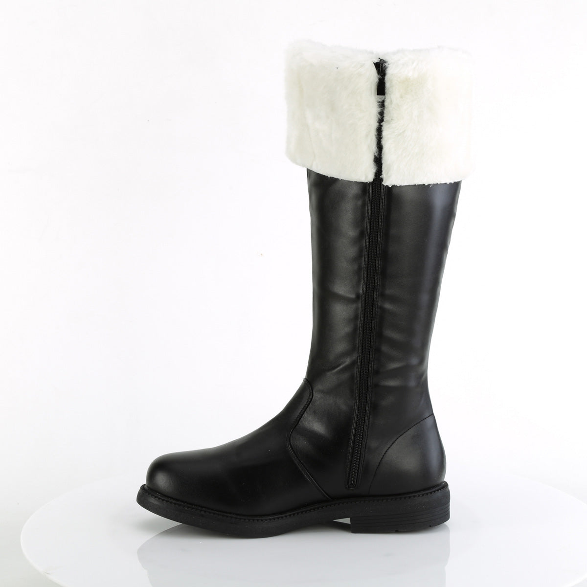 SANTA-108 Cosplay Funtasma Men's Boots Black Pu-White Faux Fur