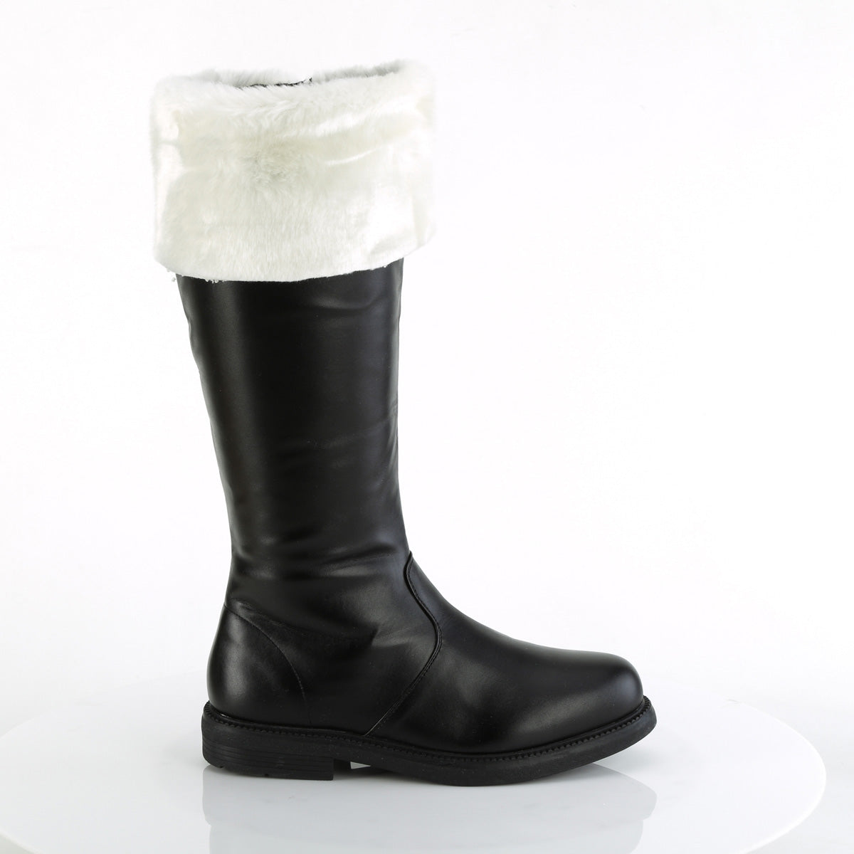 SANTA-108 Cosplay Funtasma Men's Boots Black Pu-White Faux Fur