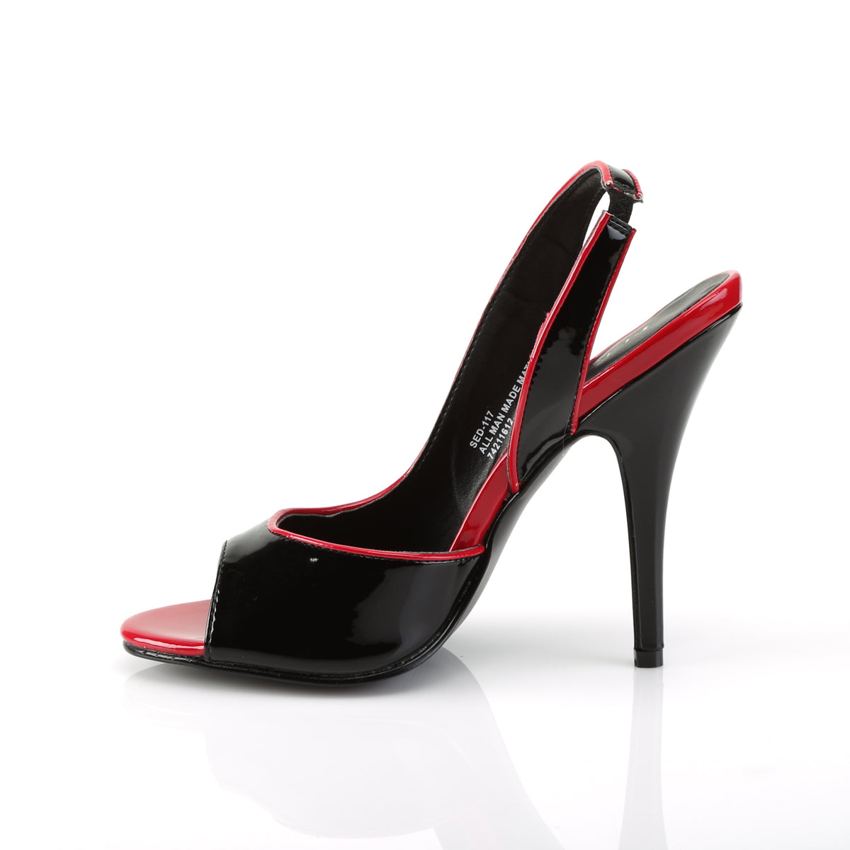 SEDUCE-117 Pleaser Black-Red Patent Single Sole Shoes (Sexy Shoes)