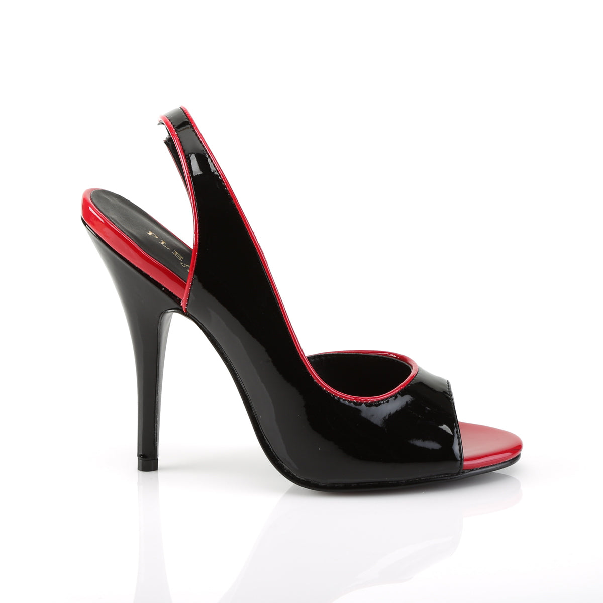 SEDUCE-117 Pleaser Black-Red Patent Single Sole Shoes (Sexy Shoes)