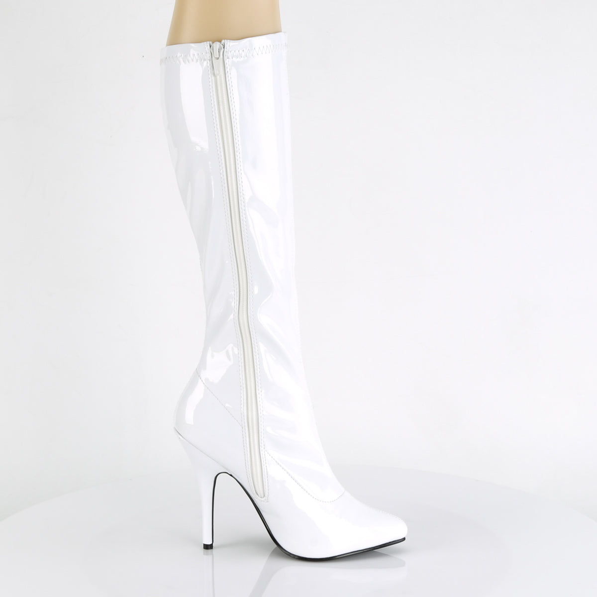 SEDUCE-2000 Pleaser White Stretch Patent Single Sole Shoes (Sexy Shoes)