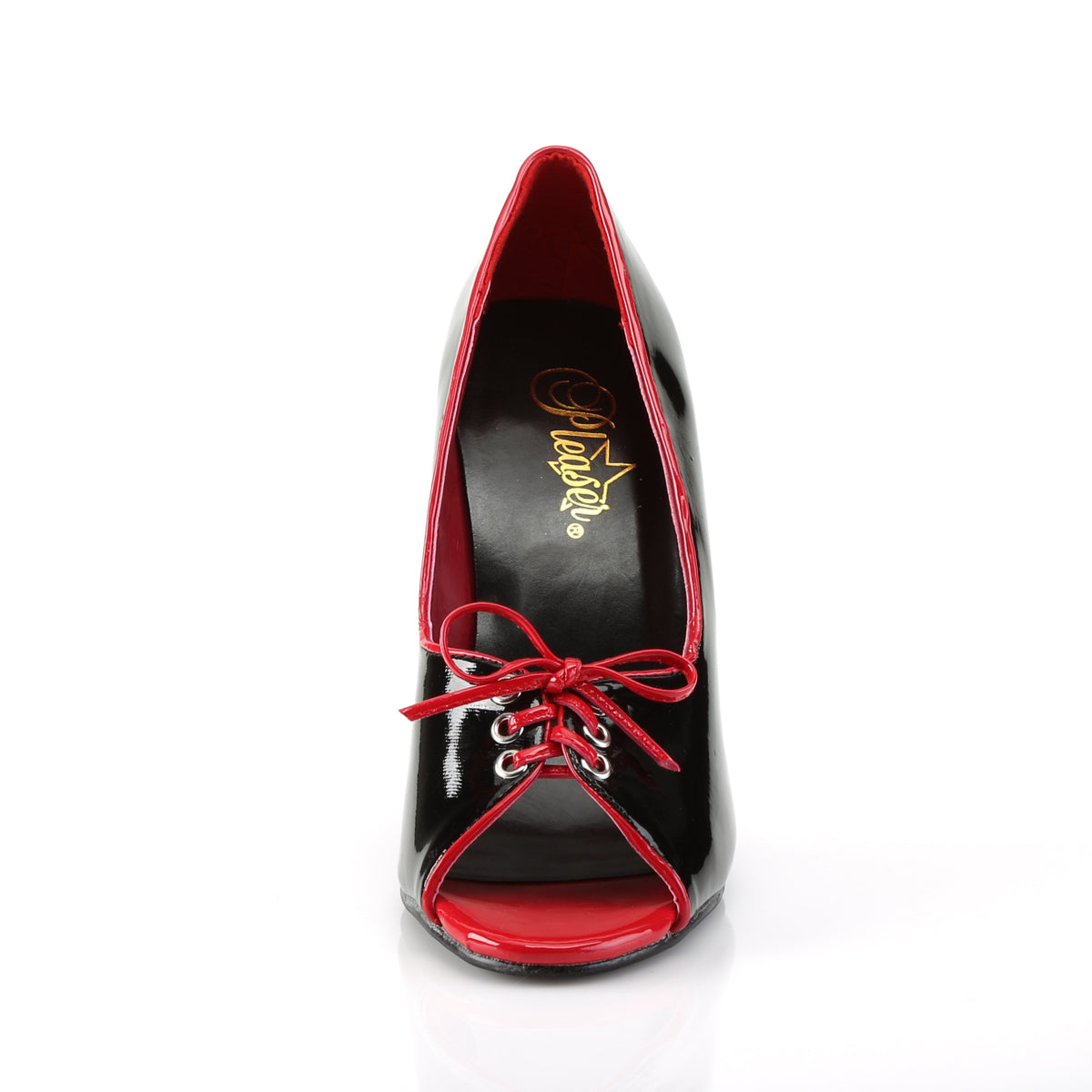 SEDUCE-216 Pleaser Black-Red Patent Single Sole Shoes (Sexy Shoes)