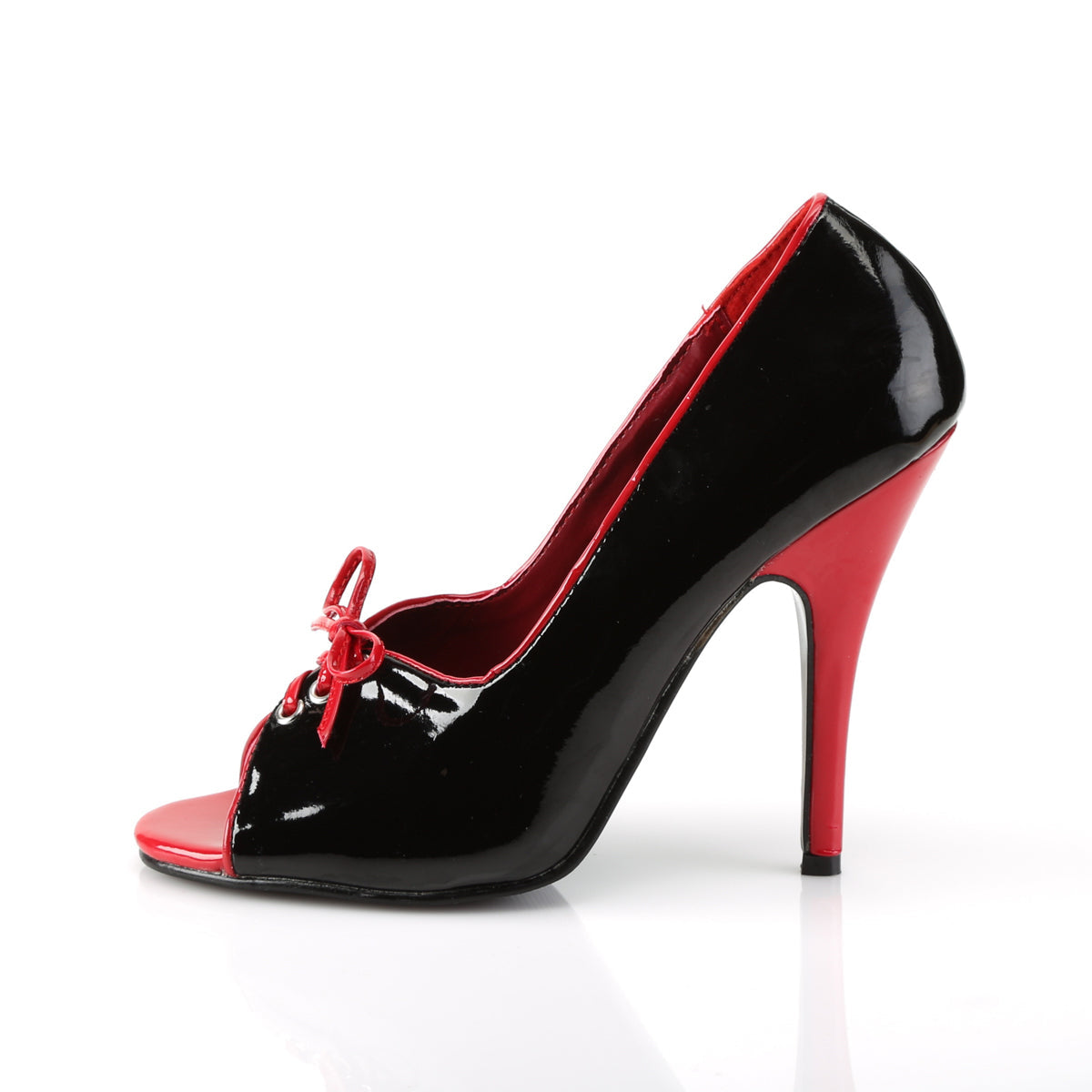 SEDUCE-216 Pleaser Black-Red Patent Single Sole Shoes (Sexy Shoes)