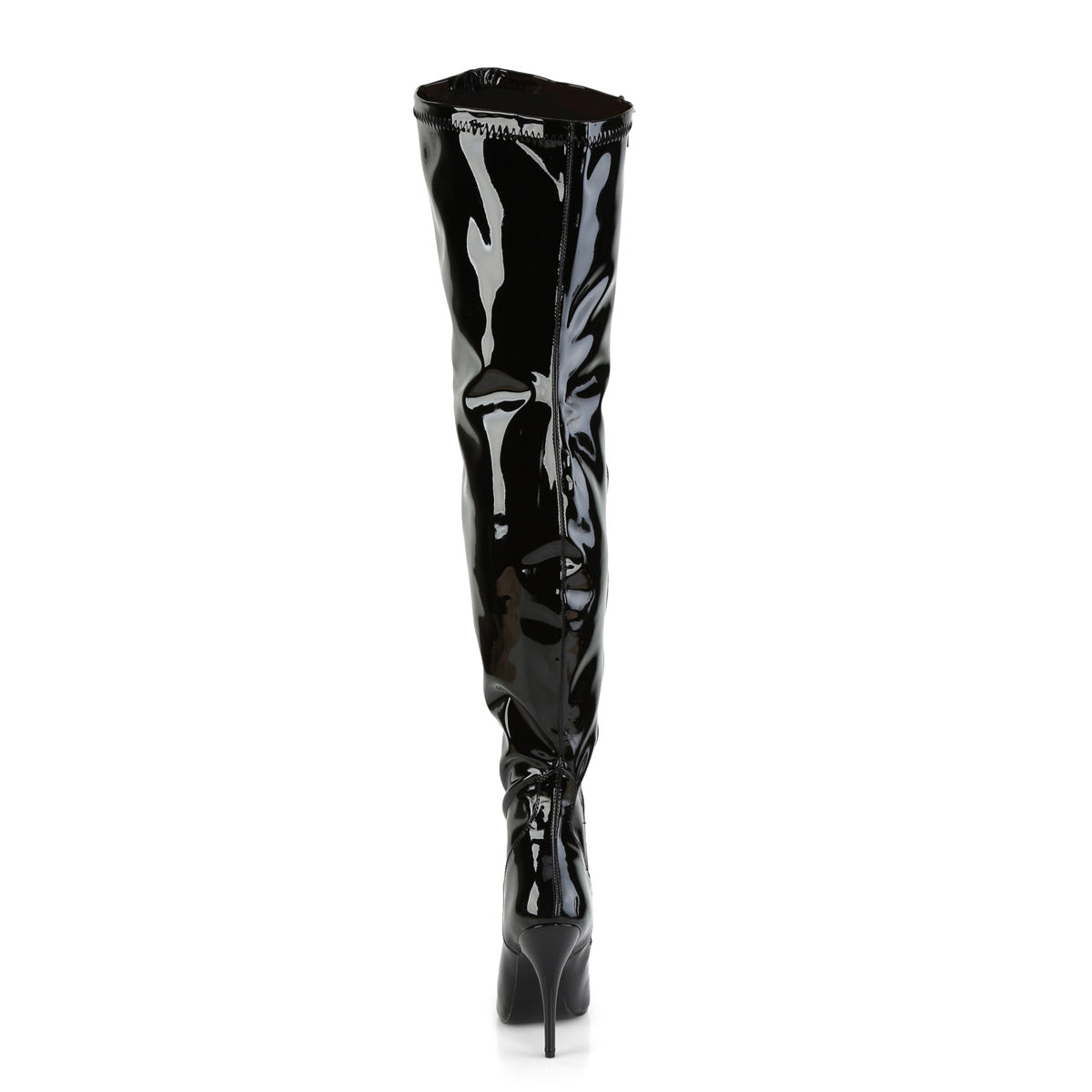 SEDUCE-3000WC Pleaser Pink Label Black Stretch Patent Single Soles (Sexy Shoes)