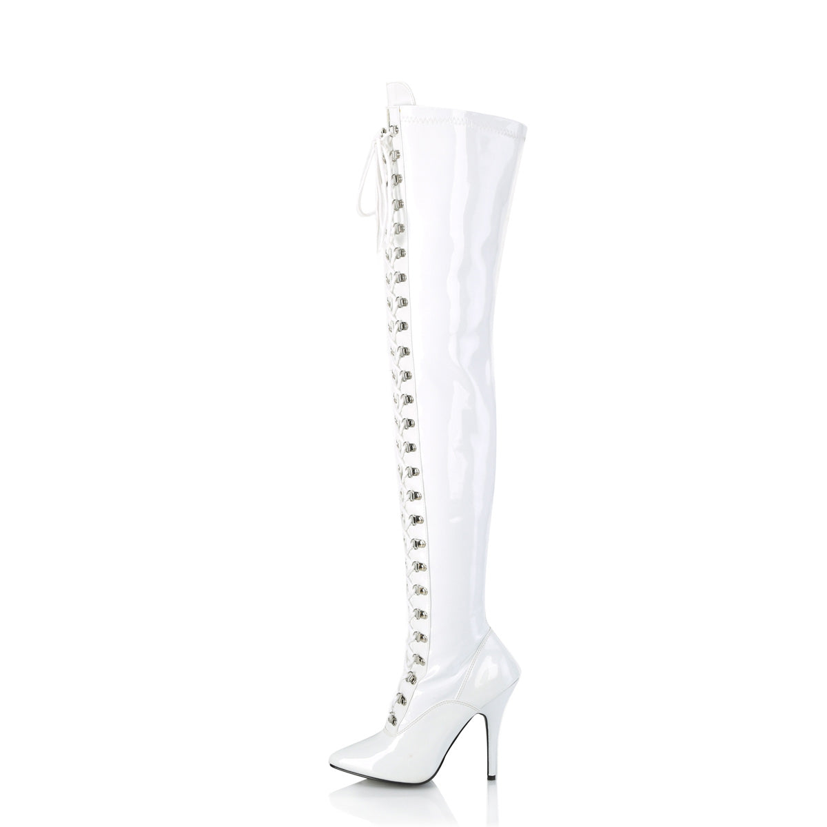 SEDUCE-3024 Pleaser White Patent Single Sole Shoes (Sexy Shoes)