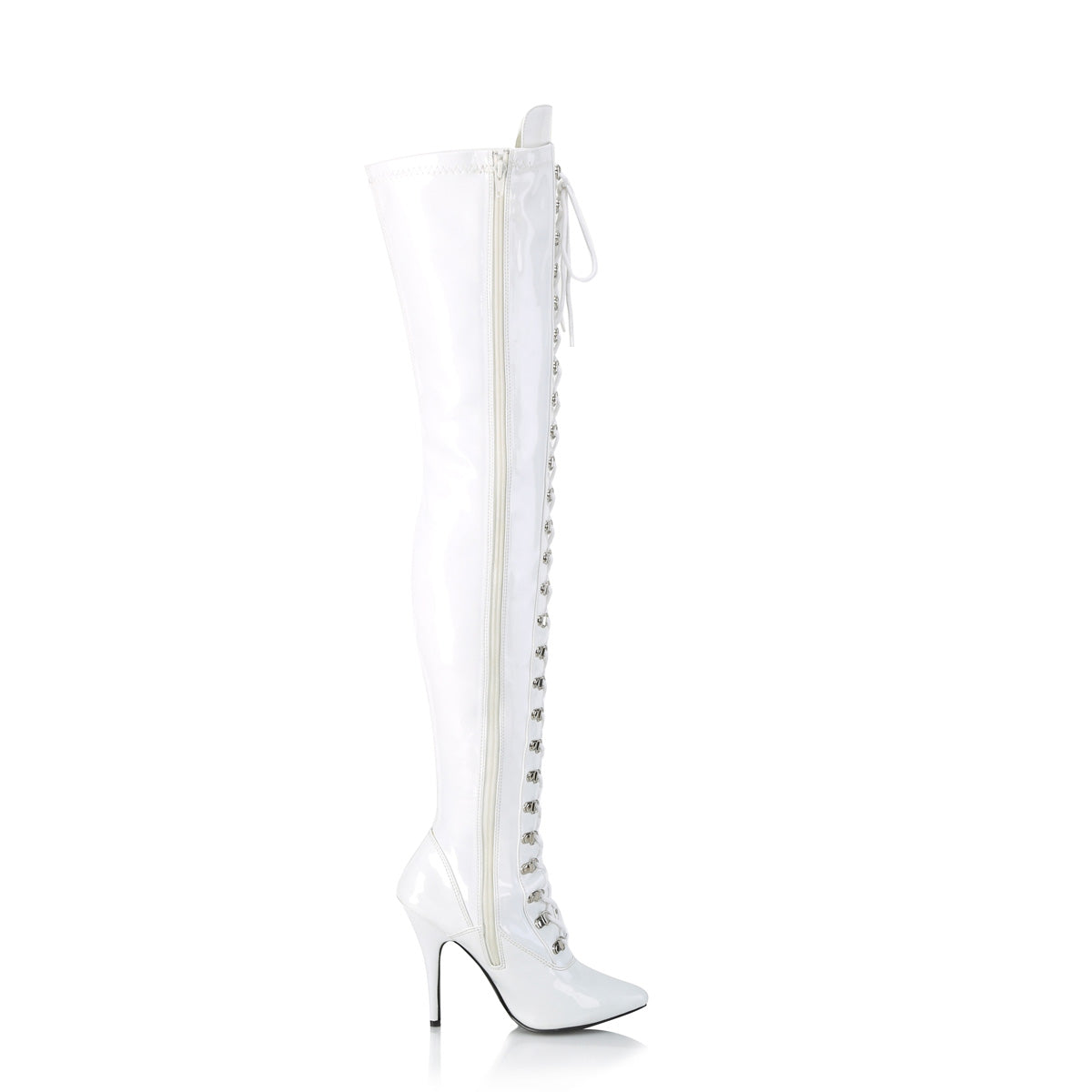 SEDUCE-3024 Pleaser White Patent Single Sole Shoes (Sexy Shoes)