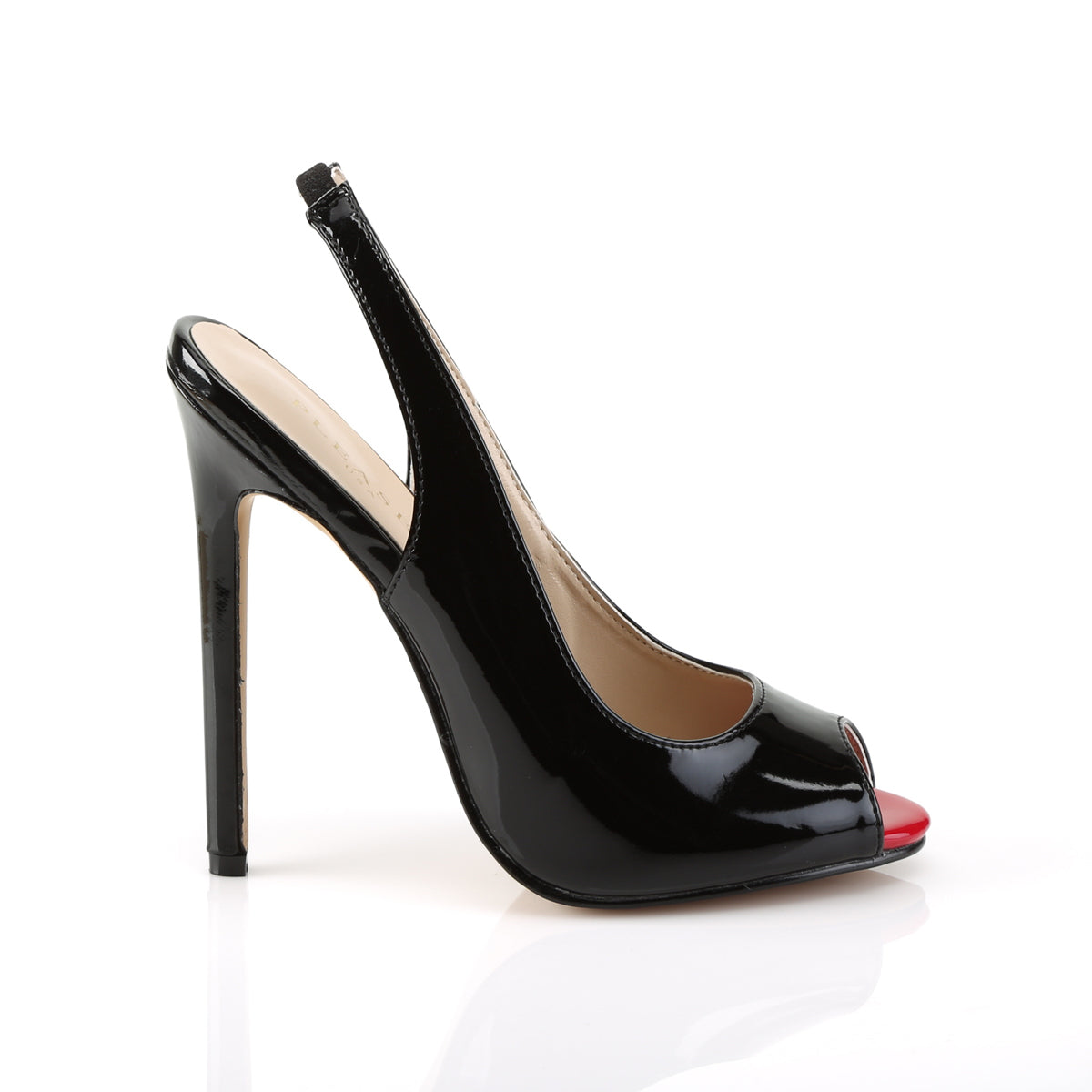 SEXY-08 Pleaser Black Patent Single Sole Shoes (Sexy Shoes)