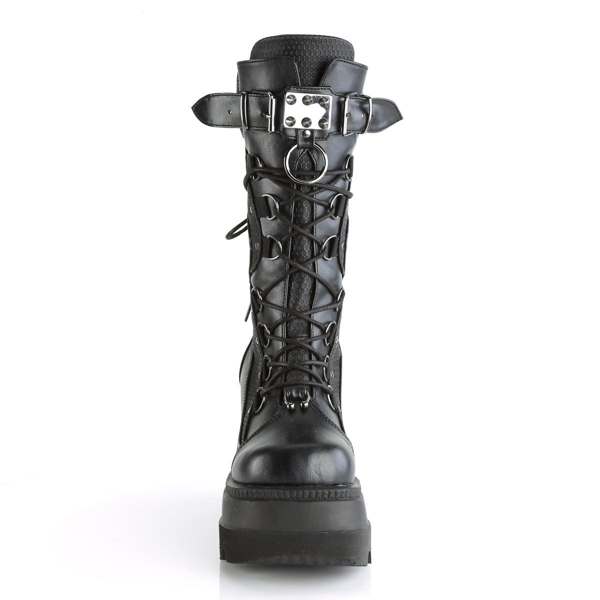 SHAKER-70 Demonia Black Vegan Leather Women's Mid-Calf & Knee High Boots (Sexy Shoes)