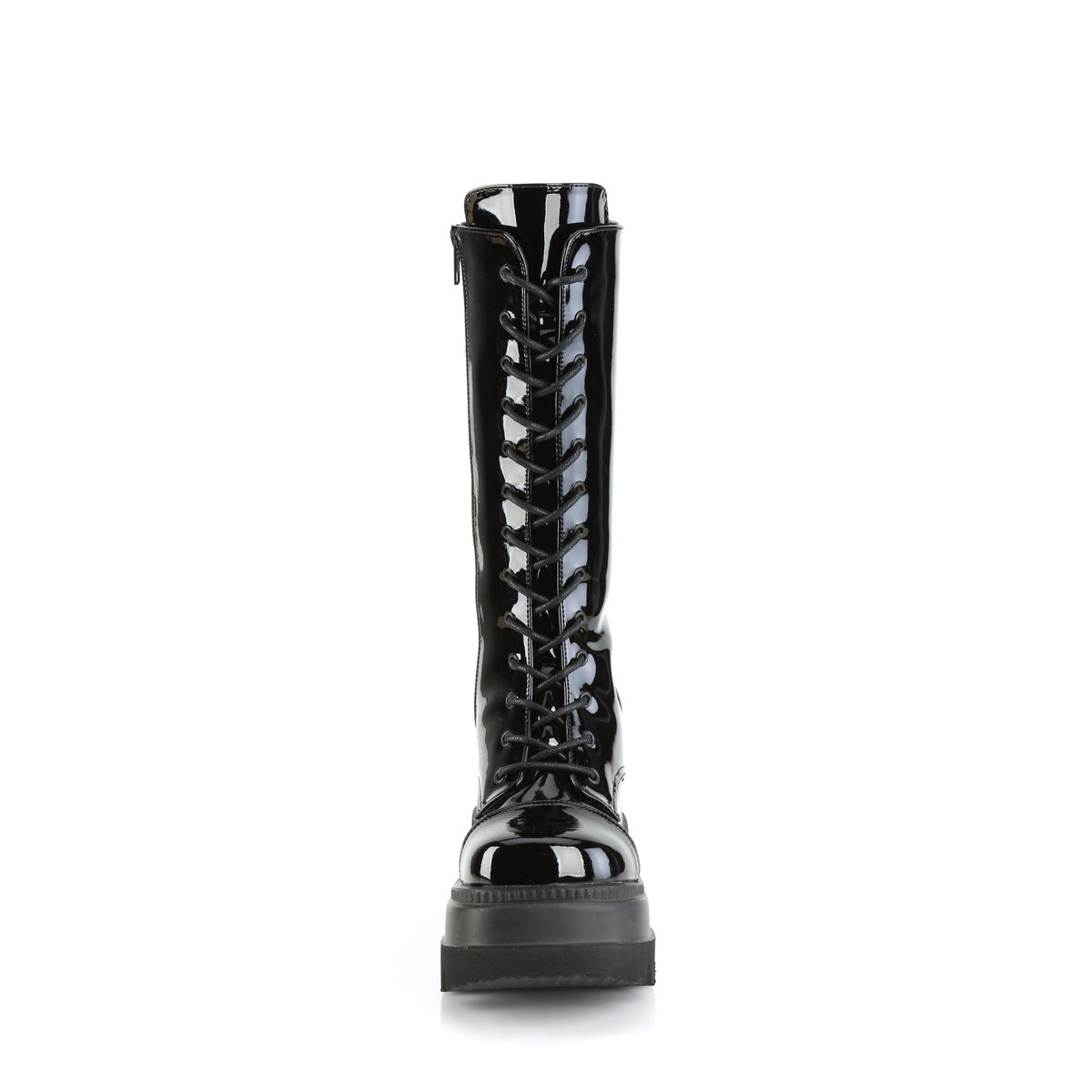 SHAKER-72 Demonia Black Patentent Women's Mid-Calf & Knee High Boots (Sexy Shoes)