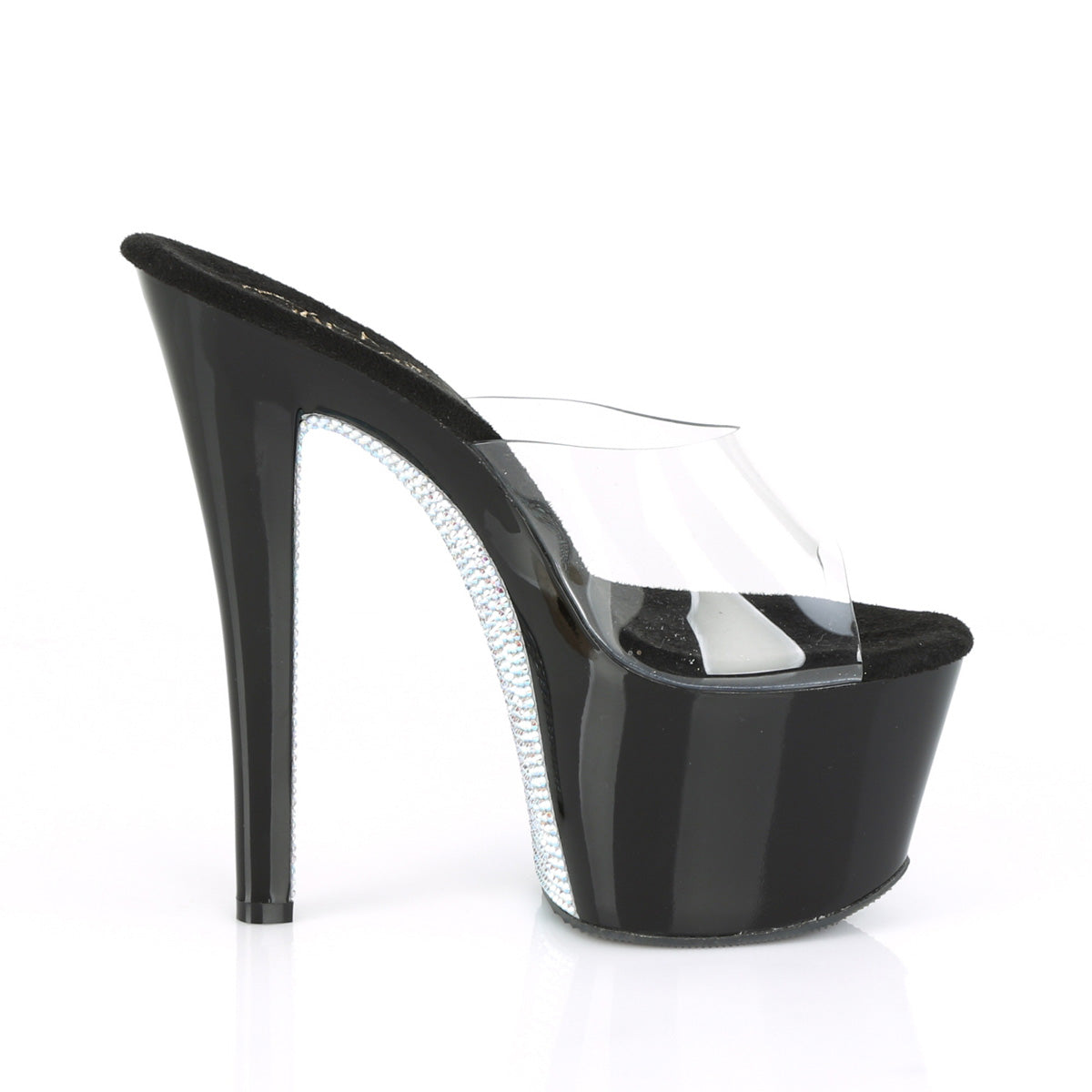 SKY-301CRS Pleaser Clear/Black-Silver AB Rhinestone Platform Shoes (Sexy Shoes)