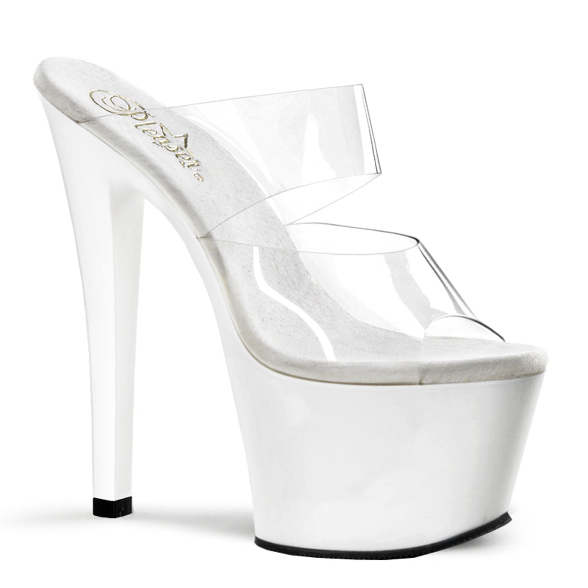 SKY-302 Strippers Heels Pleaser Platforms (Exotic Dancing) Clr/Wht