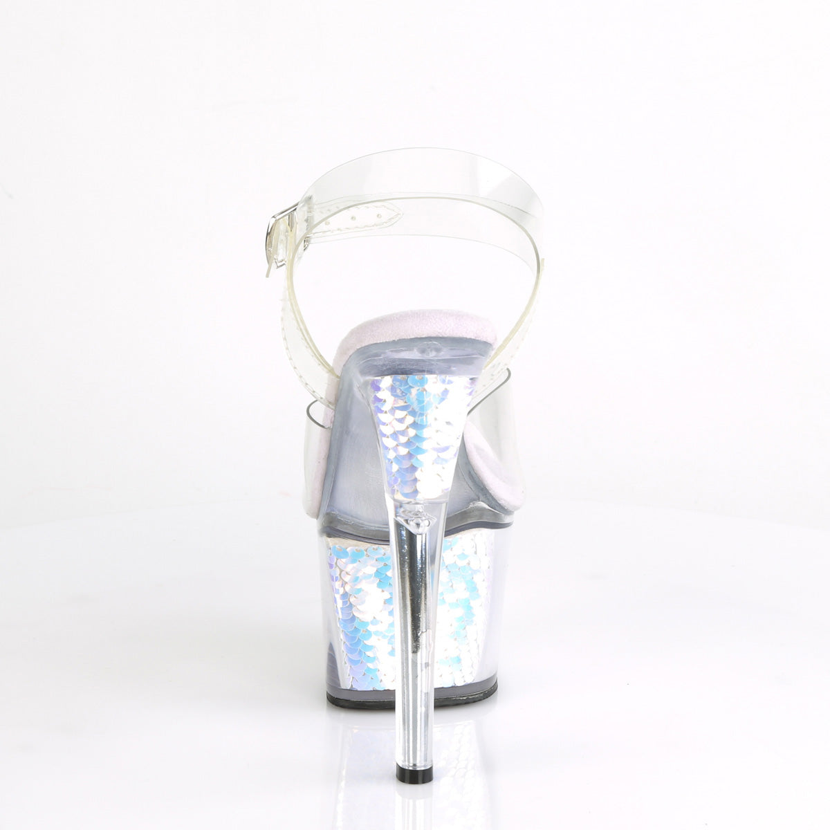 SKY-308MC Pleaser Clear/Lavender Hologram Inserts Platform Shoes (Sexy Shoes)