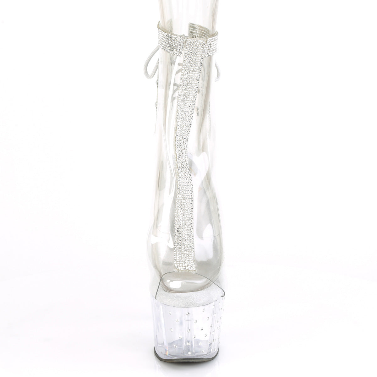 STARDUST-1018C-2RS Pleaser Clear Transparent Platform Shoes (Sexy Ankle Boots)