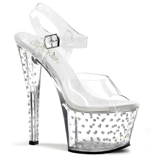 STARDUST-708 Strippers Heels Pleaser Platforms (Exotic Dancing) Clr/Clr