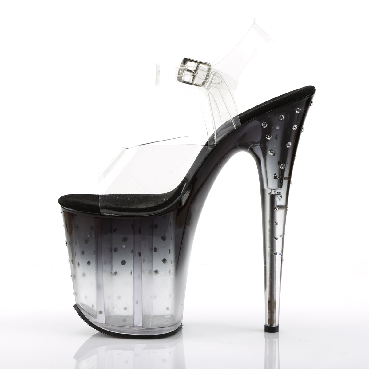 STARDUST-808T Pleaser Clear/Black-Clear Platform Shoes (Sexy Shoes)