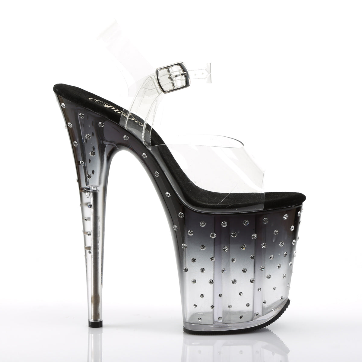 STARDUST-808T Pleaser Clear/Black-Clear Platform Shoes (Sexy Shoes)